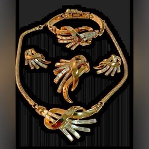 TRIFARI Parure Meteor Comet Alfred Philippe Necklace Bracelet Brooch Earring Set